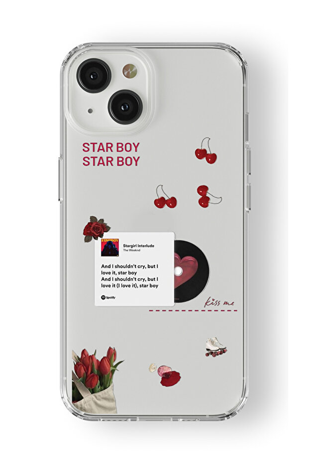 حافظة شفافة مطبوعة بتصميم ستاربوي متوافقة مع آيفون 13 - 1