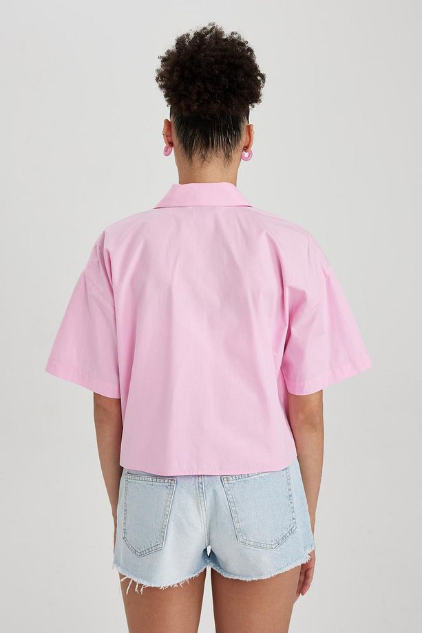 Coool Oversize Fit Kısa Kollu 100 Pamuk Gömlek X9682az23sm - 7