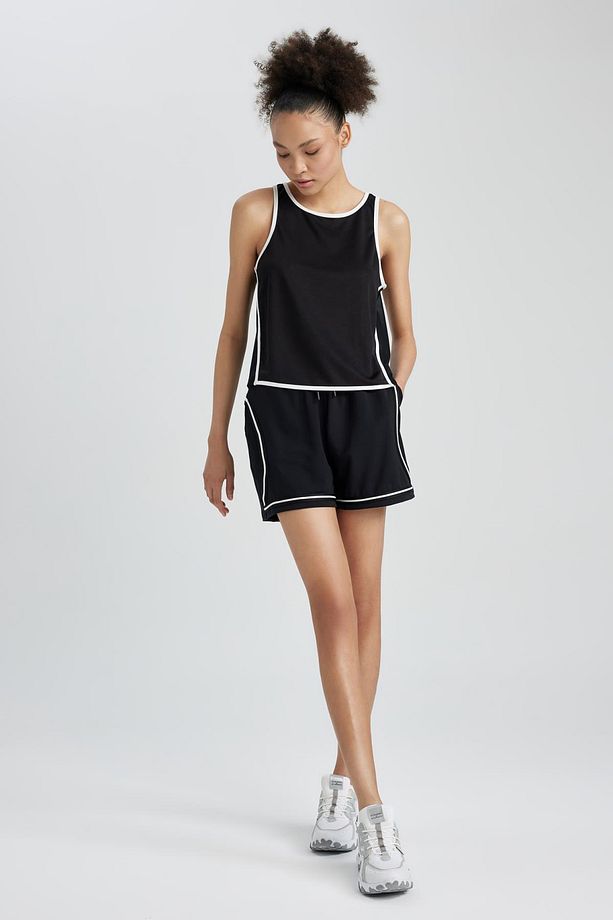 Defactofit Standart Fit Sporcu Kısa Paça Skuba Dalgıç Kumaş Şort Z6647az23sp - 3