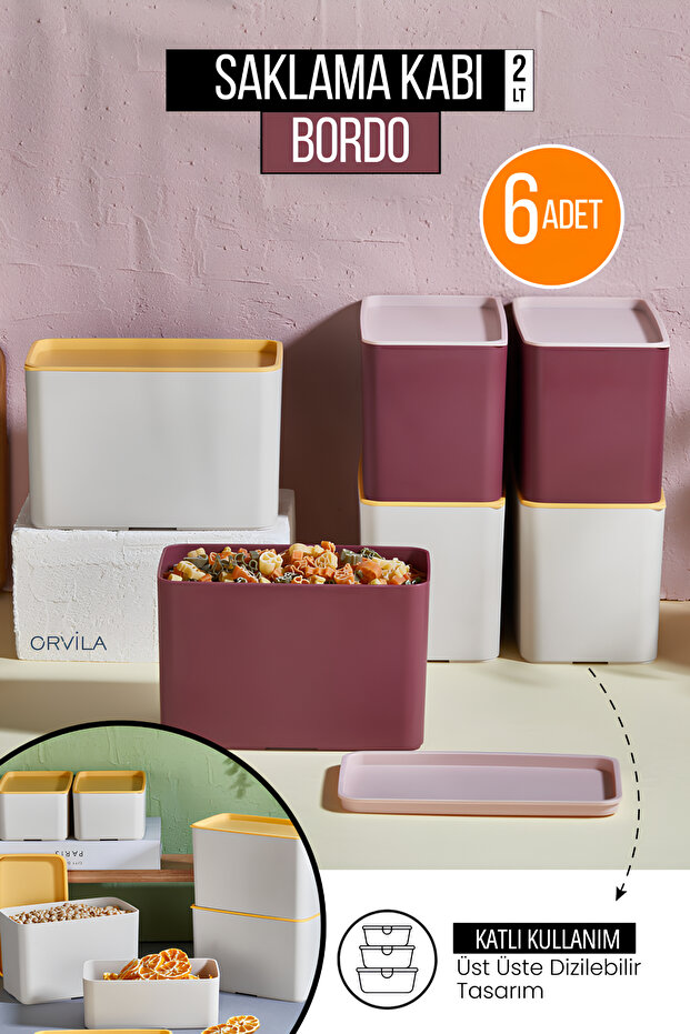 6-Piece Food Pulses Storage Container Countertop Closet Organizer - Fruit and Food Leak Proof Set