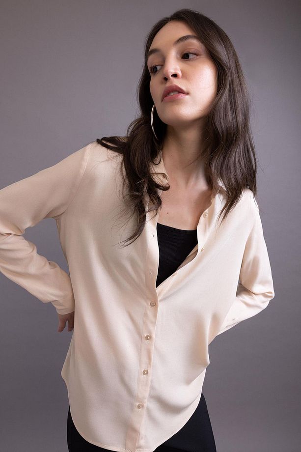Regular Fit Uzun Kollu Basic Gömlek Z6472az23sp - 4