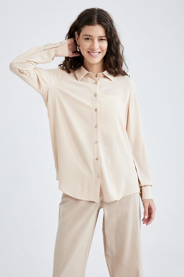 Regular Fit Uzun Kollu Basic Gömlek Z6472az23sp - 5