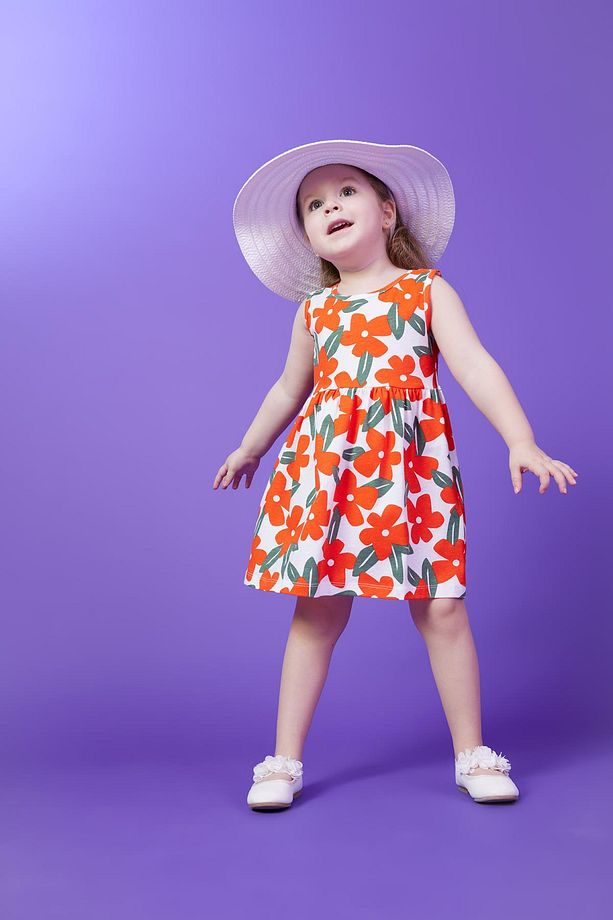 Kız Bebek Desenli Kolsuz Elbise A0165a523sm - 1