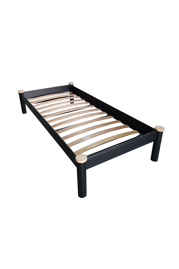 Lulis Tek Kişilik Ferforje Metal Karyola 90x200 Siyah (AHŞAP LATALI) - 6