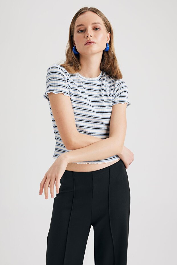 Fitted Square School Striped T-Shirt N9536az23sp
