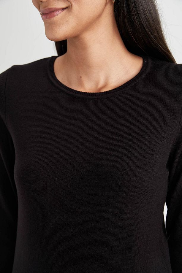 Regular Fit Bisiklet Yaka Yumuşak Dokulu Basic Düz Triko Kazak F7091az23wn - 6