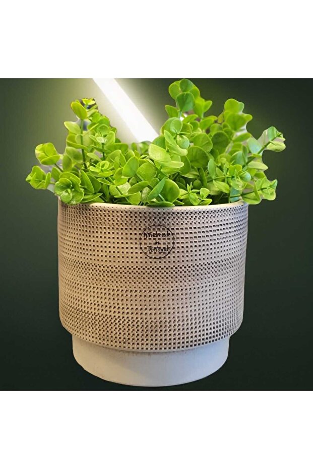 Waffle Seramik Vazo Bej Orta Boy - 2