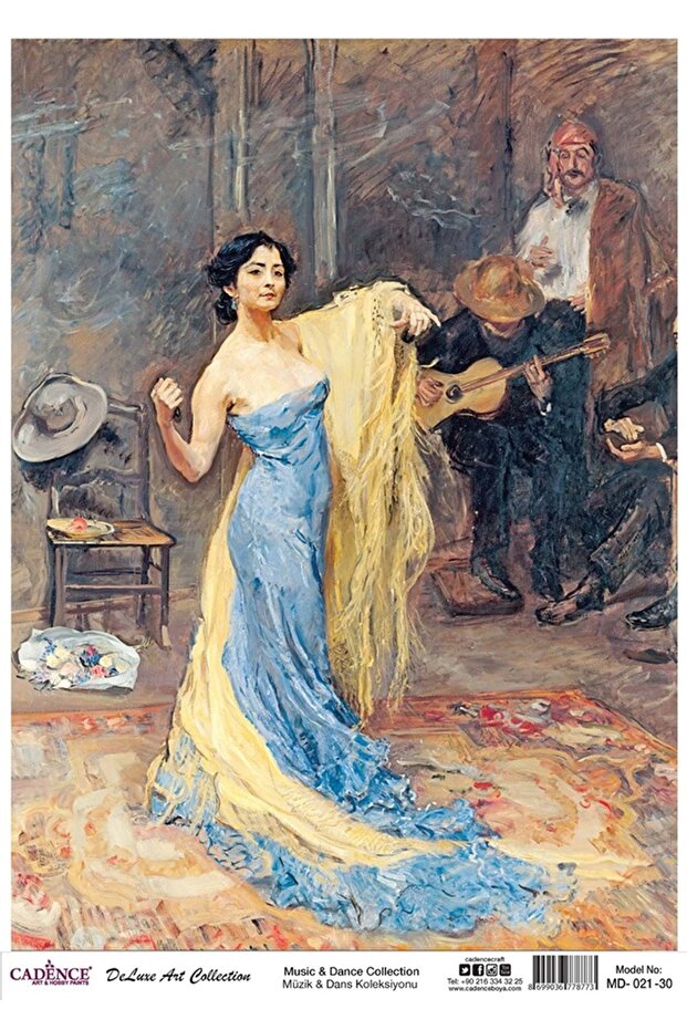 مجموعة الموسيقى والرقص المزخرفة بالنحاس Md 21 - 30x42