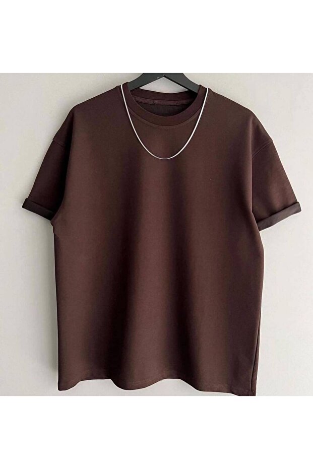 Oversize Geniş Kalıp Tişört Basic Pamuklu - 1