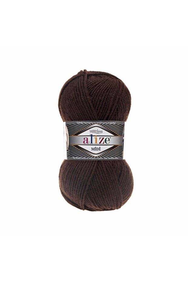 5 Adet Süperlana Midi Kahve 26 El Örgü İpi Yelek Hırka Ipi Atkı Bere Kazak İpliği - 1