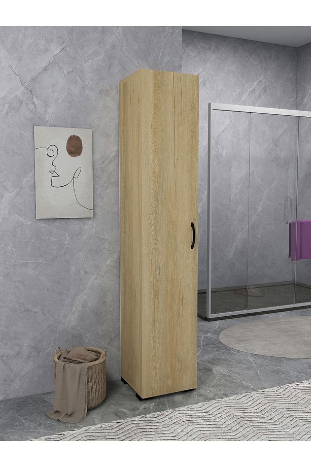 Irmak Mobilya Tek Kapaklı 5 Raflı Safir Renkli Çok Amaçlı Banyo Mutfak Kiler Dolabı Tek Kapılı Dolap - 4