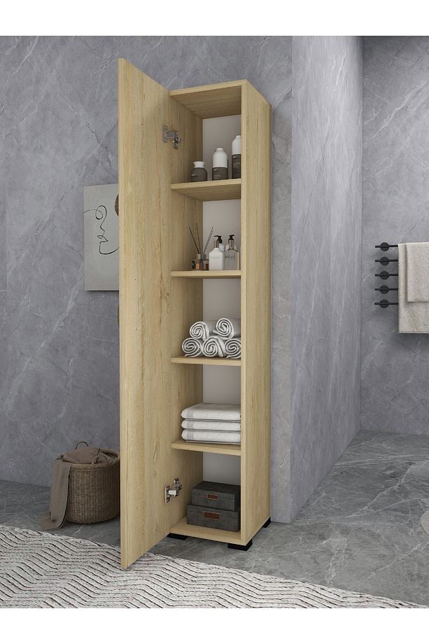 Irmak Mobilya Tek Kapaklı 5 Raflı Safir Renkli Çok Amaçlı Banyo Mutfak Kiler Dolabı Tek Kapılı Dolap - 2