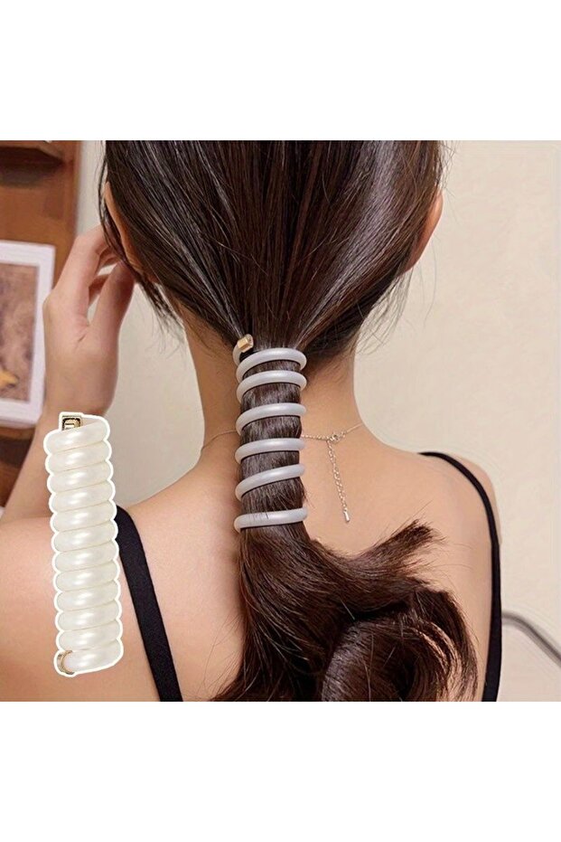 White 2-Piece Spring Spiral Buckle