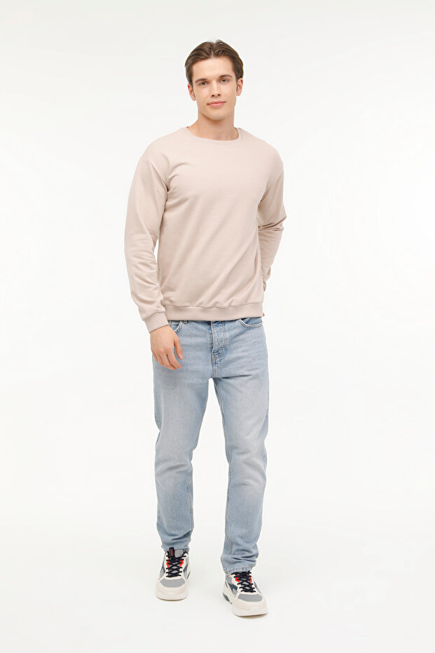 MR RJN90 BSC C SW 4FX Bej Erkek Sweatshirt - 3