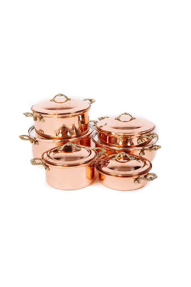 New Copper Bakır Tencere Seti - 3