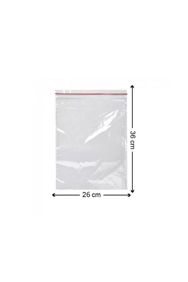 Kilitli Torba 26x36 Cm 50'li Kilitli Buzdolabı Poşeti Şeffaf Naylon Torba Kilitli Saklama Poşeti - 3