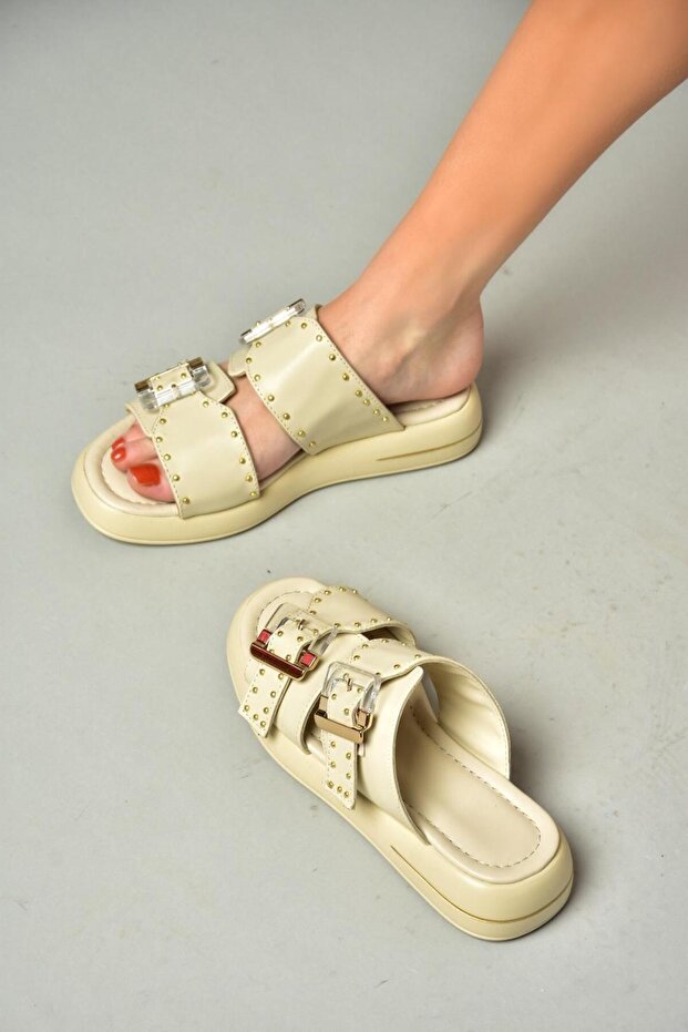 S518106509 Beige Women's Slippers