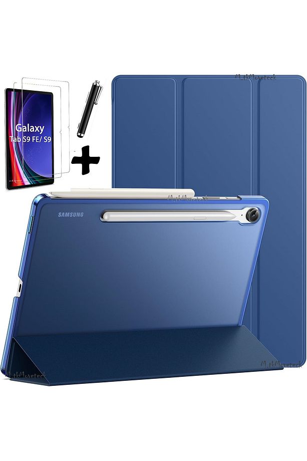 Galaxy Tab S9 Fe/s10 Fe 10.9 Inç Sm-x520 Tablet Kılıfı Akıllı Uyku Modlu Şeffaf Cam Kalem - 1