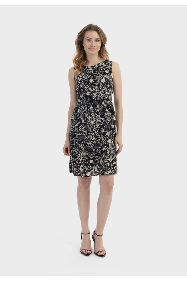 Retro Baskılı Orta Elbiseler - 1