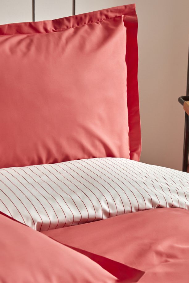 Cool Touch Stripe Tek Kişilik Nevresim Takımı Kırmızı - 3