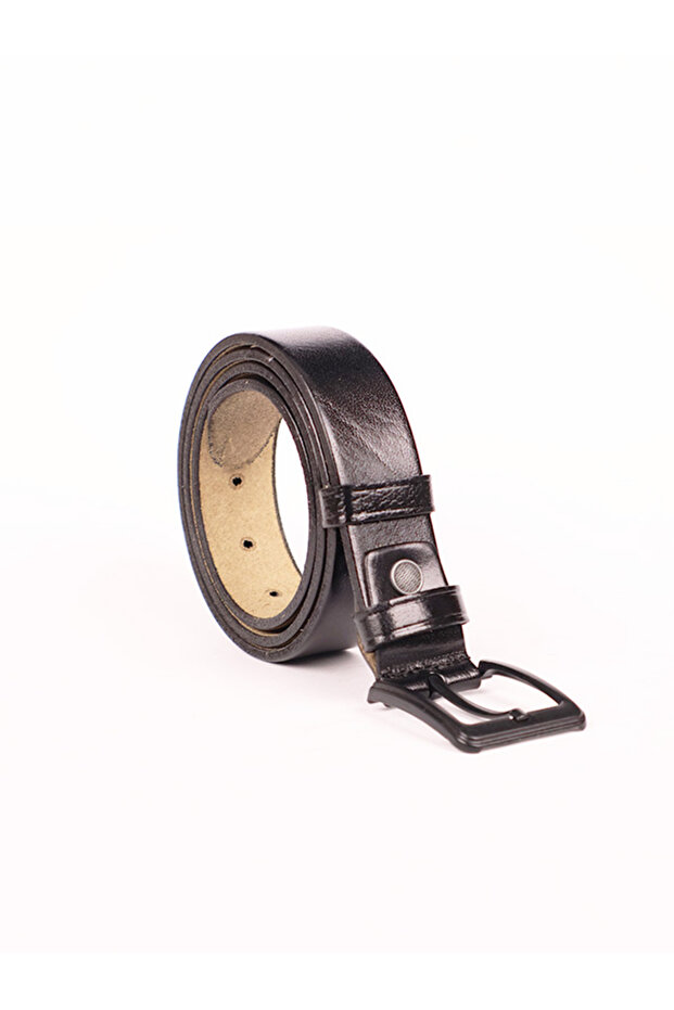 100% Genuine Leather Leather Black Men's Belt 3 Cm