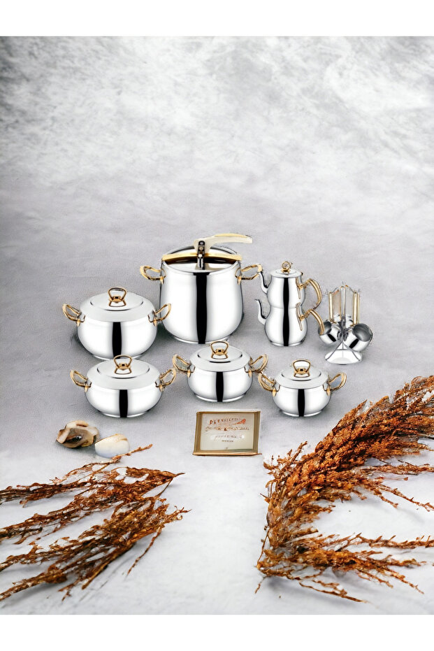 İnter Çelik Gülistan Pratik 18 Parça Çeyiz Seti Çelik Sap - 1