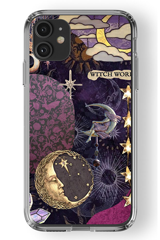 iPhone 11 Compatible Witch World Design Printed Transparent Case - 1