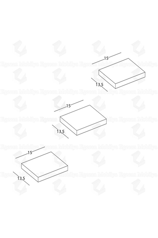 Meşe Uçan Duvar Rafı 3 Adet Dekoratif Raf Çiçeklik Mumluk Dekoratif Çiçeklik - 3