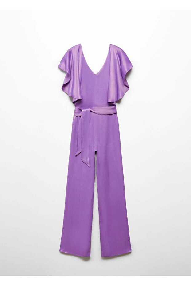 Volanlı saten tulum - 3