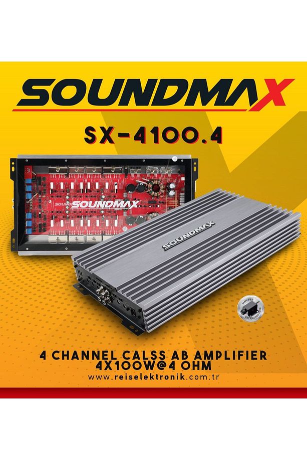 SX-4100-4 KANAL-4X100W RMS KÖPRÜLENEBİLİR KALİTELİ PROFESYONEL OTO ANFİ - 1