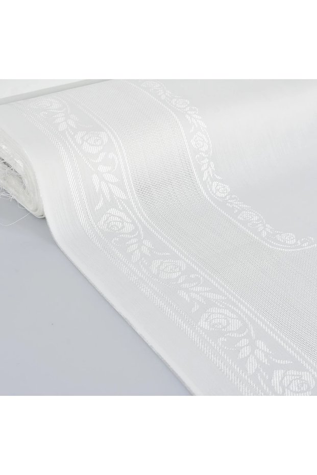 Etuval Linen Seccadelik Fabric (80 cm X 130 cm)/Seccade Fabric/Embroidered Seccade Fabric-Off White
