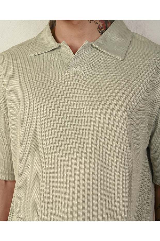 Erkek Oversize Yakalı Tshirt - 2