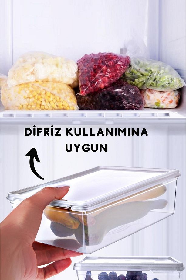 20 Adet Kendinden Kapaklı Derin Dondurucuya Uygun Saklama Kabı 2 Lt - 2
