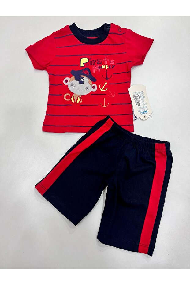 BABY BOY PIRATE SHORTS SET / COMBED COTTON SUMMER SHORTS SET