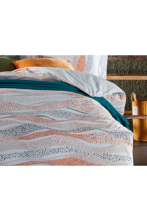 Polycotton Pamuklu Nevresim Takımı Lidya Tek Kişilik - Turuncu - 8