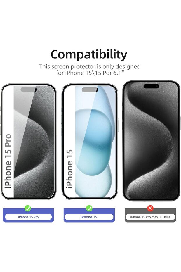 واقي شاشة نانو سيراميك لهاتف iPhone 15 Pro Max مقاس 6.7 بوصة - سهل التركيب - 2