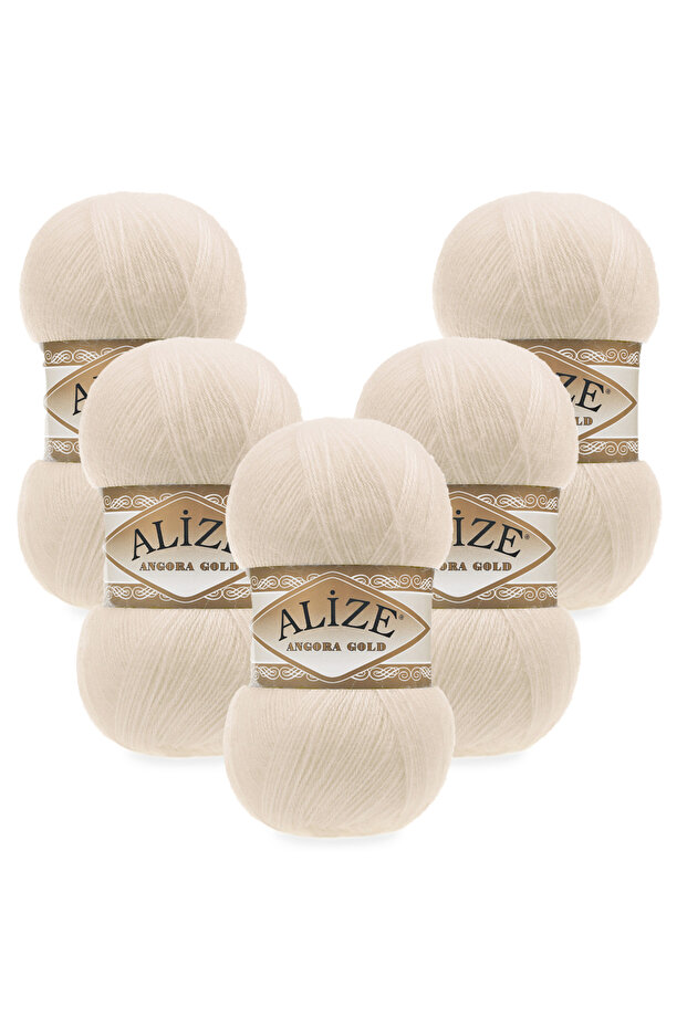 Angora Gold 5-Piece 067 Vanilla Hand Knitting Yarn