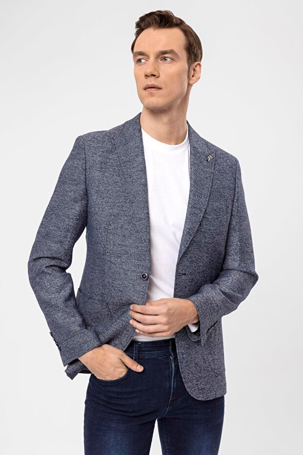 Slim Kalıp Armürlü Ceket - 2