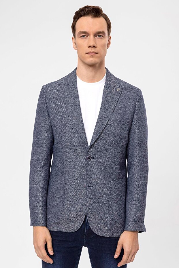 Slim Kalıp Armürlü Ceket - 1