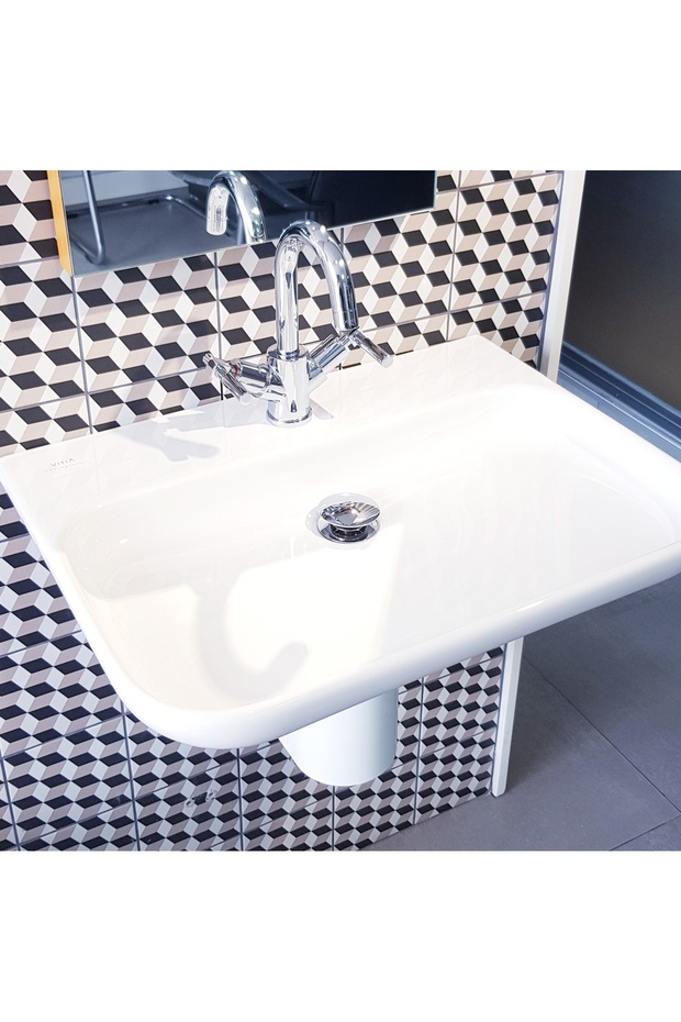 Mod Lavabo 80 cm - Tek armatür delikli - Duvara Asma ve Ayaklı kullanıma uygun - 1