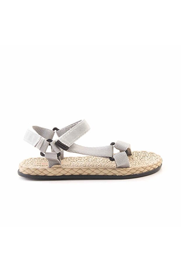 Women's Thermo Sole Vegan Velcro Strap Gray Sandals 1001
