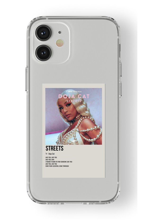 حافظة شفافة مطبوعة بتصميم ملصق Doja Cat Paraloid متوافقة مع هاتف Iphone 12 Mini