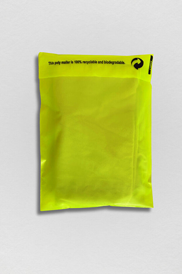 18x25 Cm Neon Sarı Kargo Poşeti 100 Adet - 2