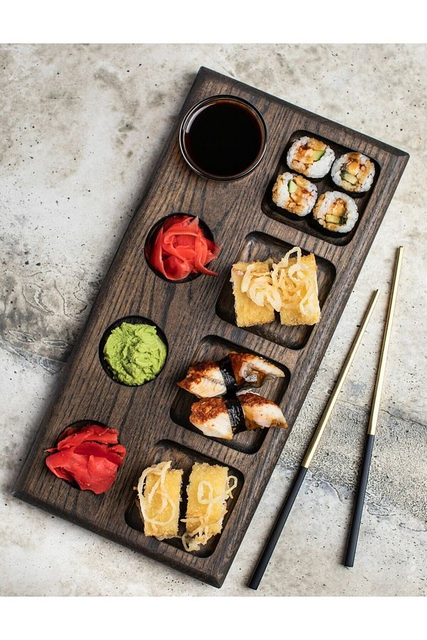 Ahşap Sushi Sunum Tabağı - Kahvaltılık Tabak - Kahvaltı Sunum - Tekila Sunum Set - Sunum Tabağı - 3