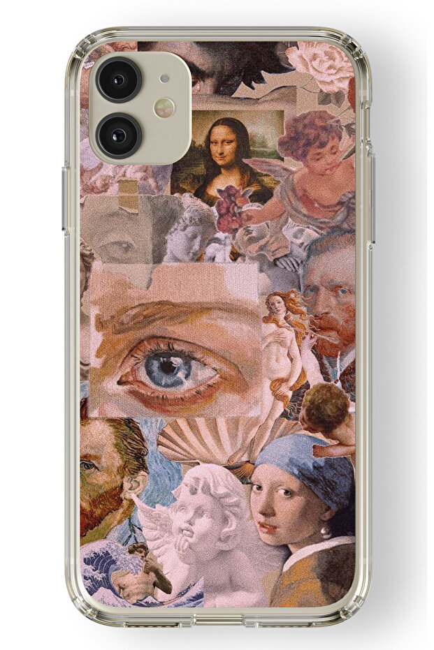 حافظة شفافة مطبوعة بتصميم فني كلاسيكي متوافقة مع هاتف آيفون 11 - 1