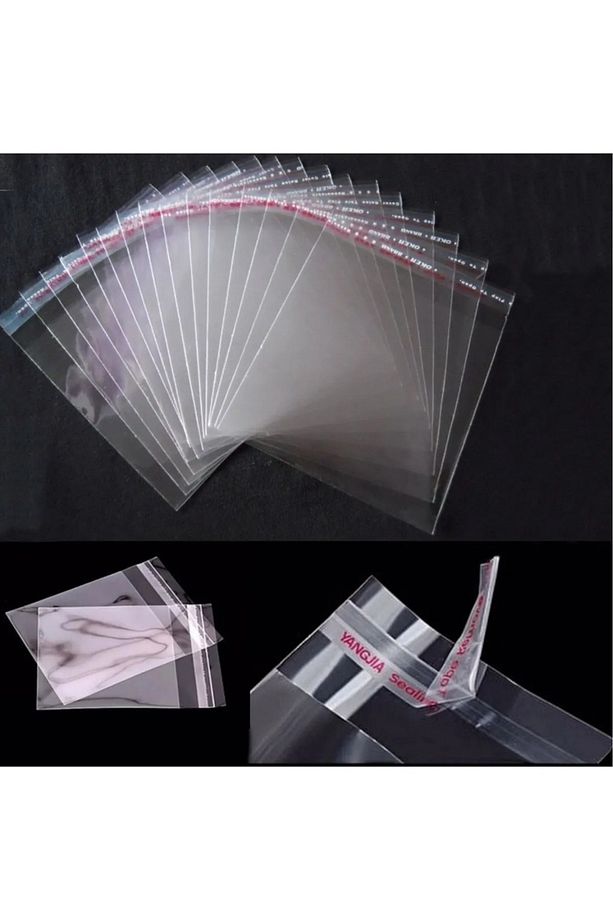 Şeffaf Yapışkanlı Poşet  Opp Kendinden Yapışkanlı Jelatin Parlak Poşet 50x70 Cm  10 Adet - 1