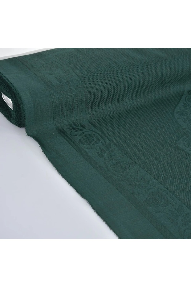 Etuval Linen Seccadelik Fabric (80 cm X 130 cm)/Seccade Fabric/Embroidered Seccade Fabric-Emerald Green