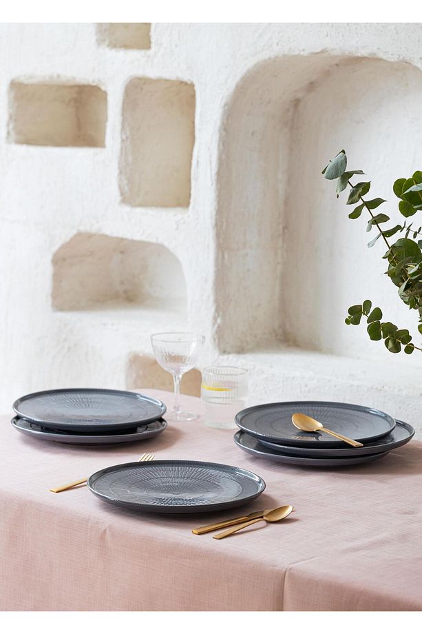 Noon Servis Tabağı 6lı Set Gri 26 cm - 6