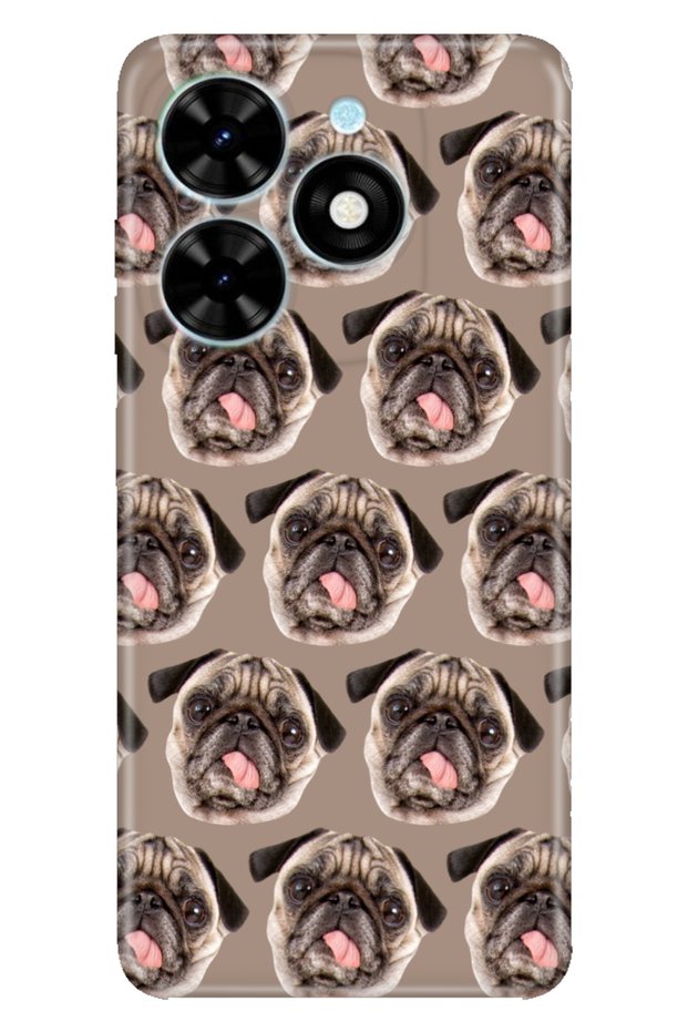 Spark 20 - Spark 20C Compatible Case Patterned Printed Silicone Pug Pug Dog