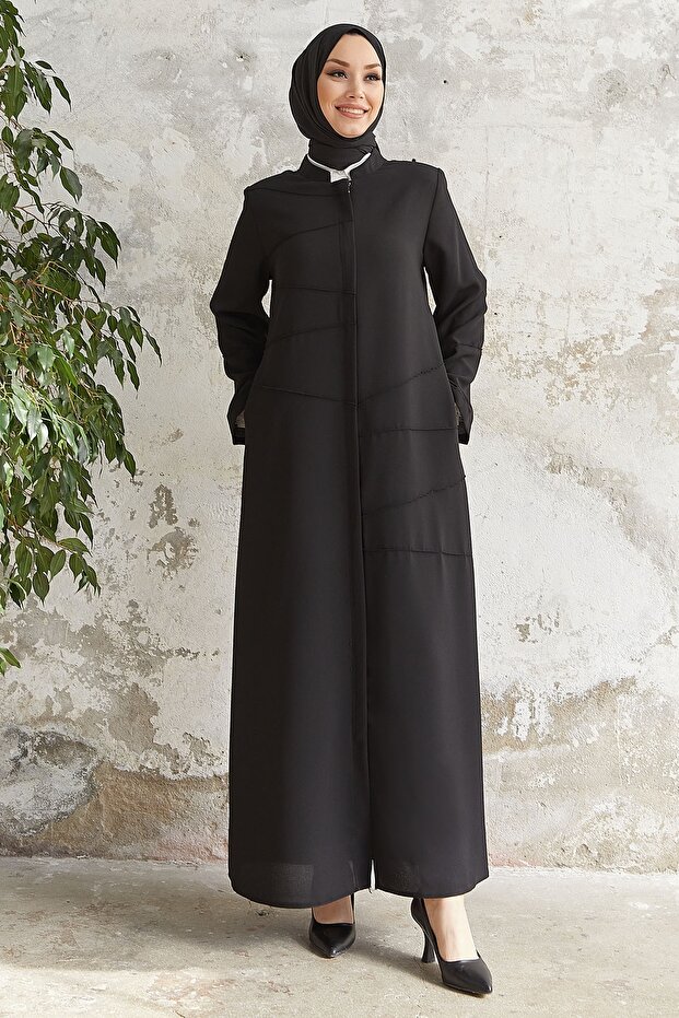 Ivory Piping Pattern Ferace - Negru - 1